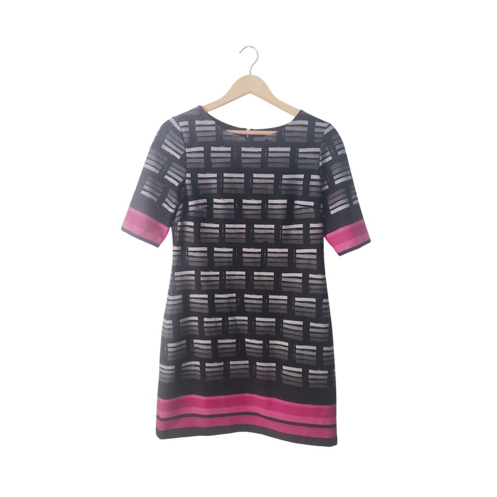 Eliza J Missy Mod Printed Black/Pink Dress Size 6P
